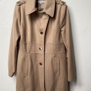 Kenneth Cole New York Size 14 Camel Wool Blend Women's Coat